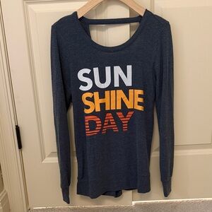 Chaser Navy Blue Sunshine Graphic Long Sleeve Tee
